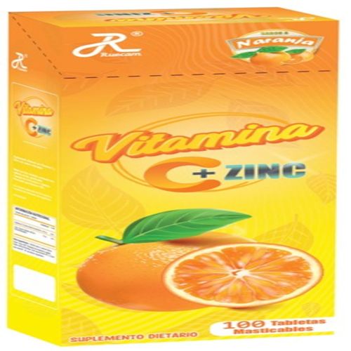 Vitamina C + Zinc Sabor Naranja Caja x 100 Tabletas Masticables