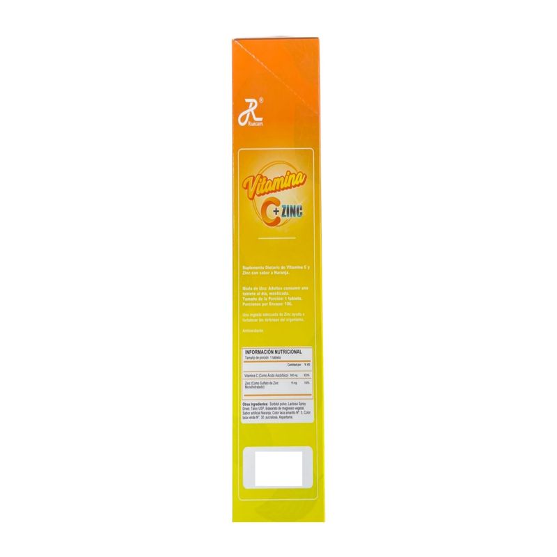 Vitamina C + Zinc Sabor Naranja x 100 Tabletas