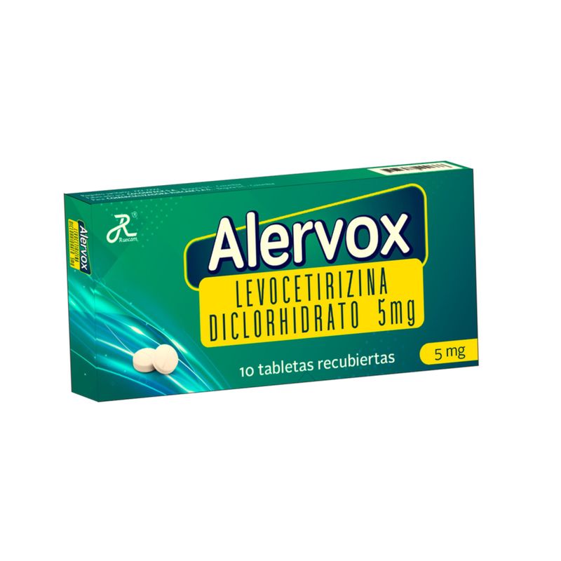 Alervox 5 mg (Levocetirizina) x 10 Tabletas