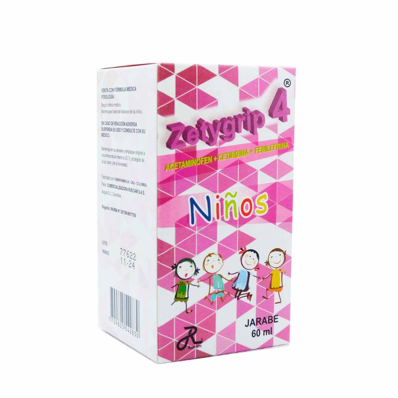 Zetygrip-4 Jarabe Niños Frasco X 60 Ml Ruecam