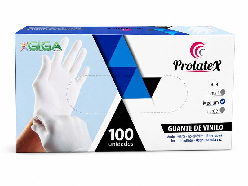 Guantes Vinilo Prolatex Talla M x 100 Unidades
