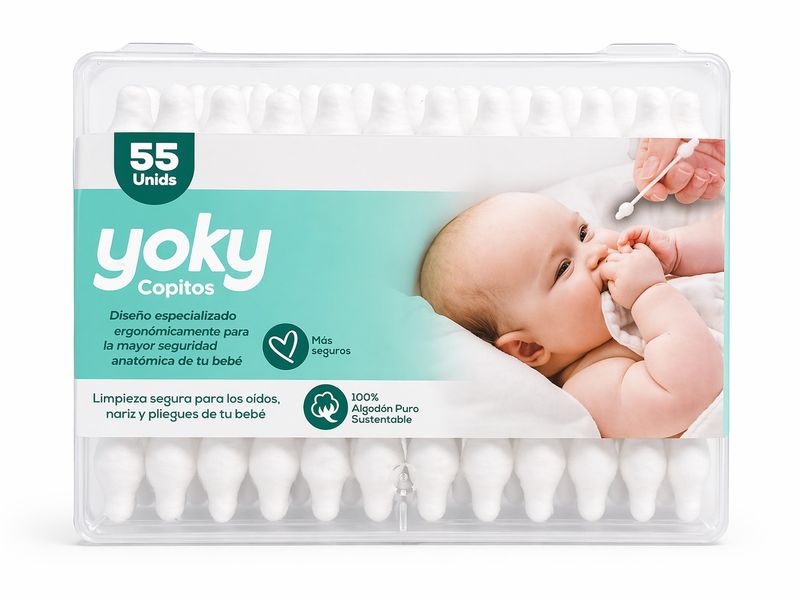 Copitos Algodón Yoky Baby Biodegradables Tarro