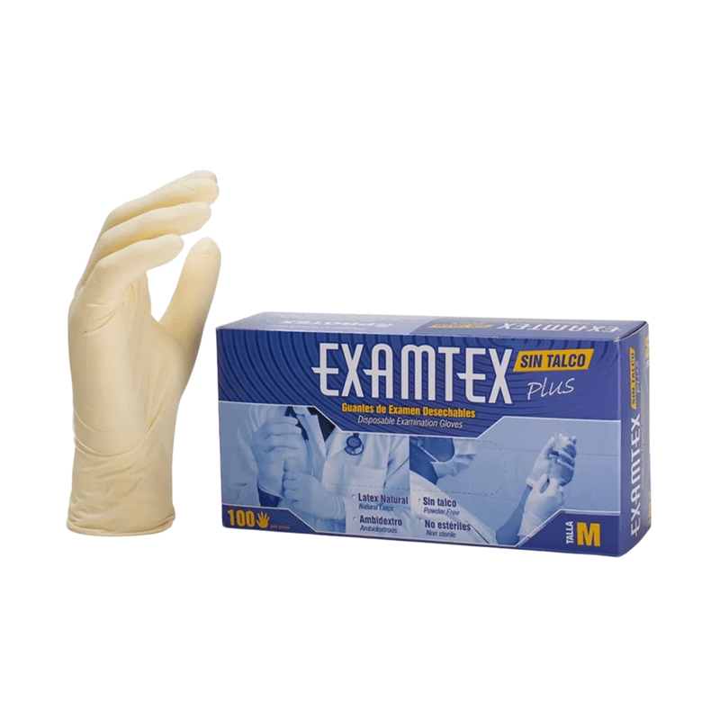 Guantes Látex Examen Examtex Sin Talco Talla M