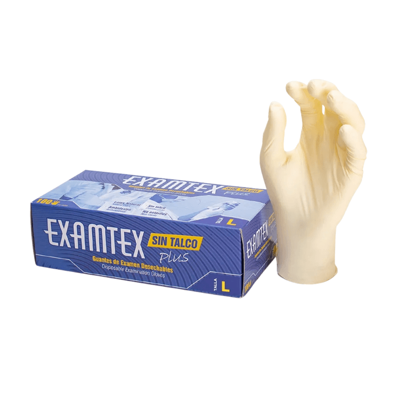 Guantes Látex Examen Examtex Sin Talco Talla L