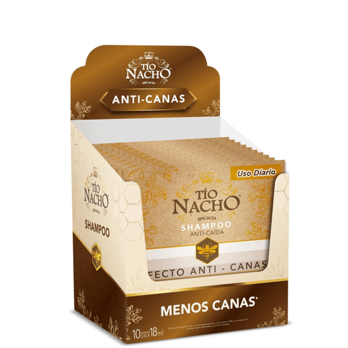 Shampoo Tío Nacho Anticanas - Display x 10 Sachets 18ml
