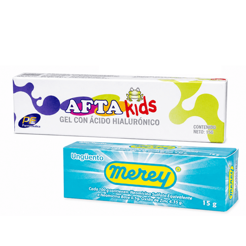 Pack Infantil: 1 Gel Dolpack Kids Aftas Tubo x 15 g + Gratis 1 Ungüento Merey Lata x 15 g