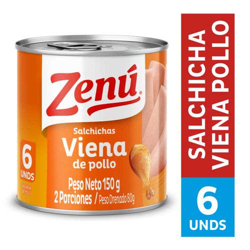 Salchichas Viena Pollo Zenú Lata X 150 Gr Nutresa