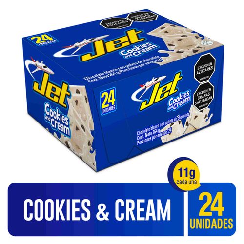 Chocolatina Jet Cookies And Cream Caja X 24 Unidades Nutresa