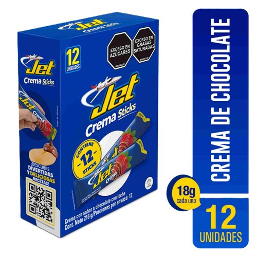 Chocolatina Jet Crema Sticks Caja X 12 Barras Nutresa