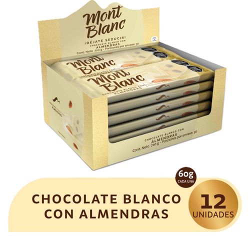 Chocolatina Montblanc Almendra Caja X 12 Unidades 720 Gr Nutresa