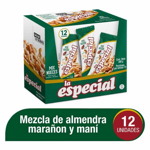Maní Nueces La Especial 40 Gr Caja X 12 Unidades Nutresa