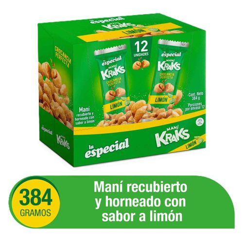Maní La Especial Kraks Limón X 12 Unidades 384 Gr Nutresa