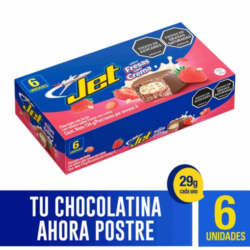Chocolatina Jet Fresas Con Crema 24 Pleg 6 Und 29 Gr Nutresa