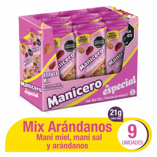 La Especial Manicero Arandanos Caja X 9 Und 21 Gr Nutresa