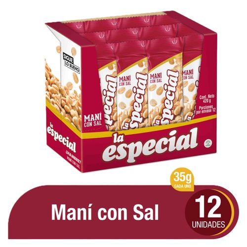 Mani Con Sal La Especial Caja X 12 Unidades De 35 Gr