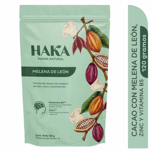 Cocoa Funcional Haka Melena de León Caja x 9 Saches en Tarro x 120 g
