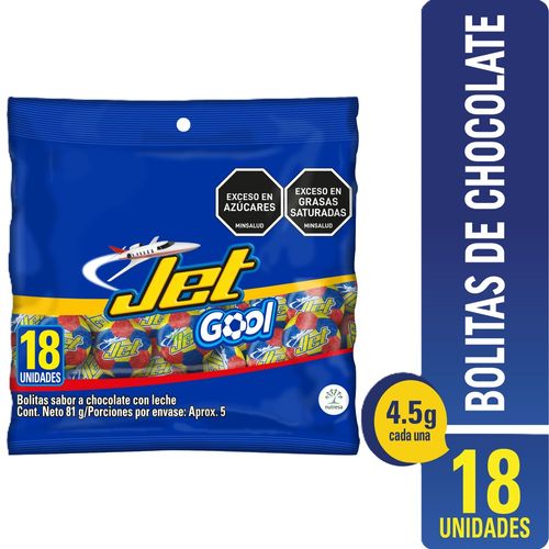 Chocolatina Jet Gool Baloncitos Bolsa x 18 Und de 4.5 g