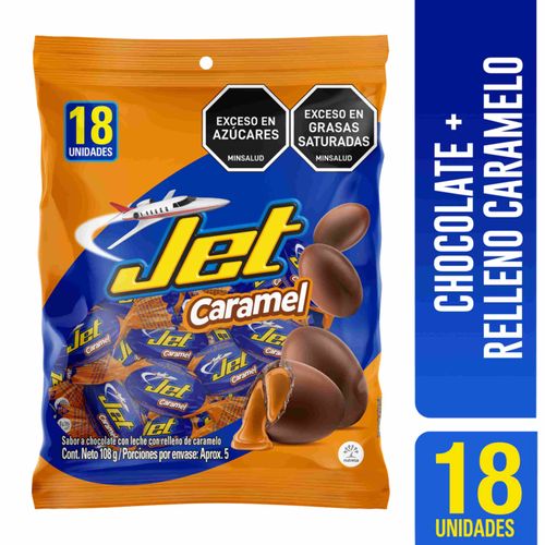 Chocolatina Jet Caramels Bolsa x 18 Unidades de 6 g