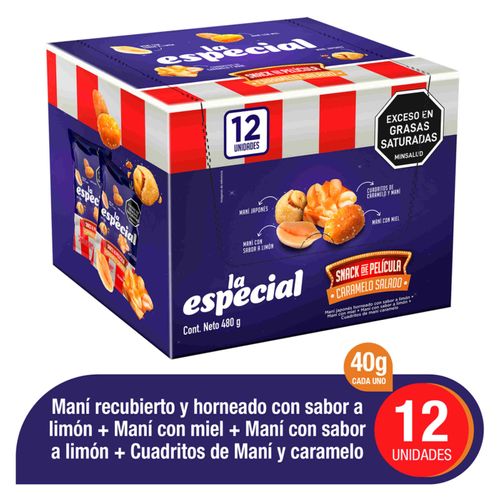 Maní La Especial Caramelo Sal - Caja x 12 Und 40g