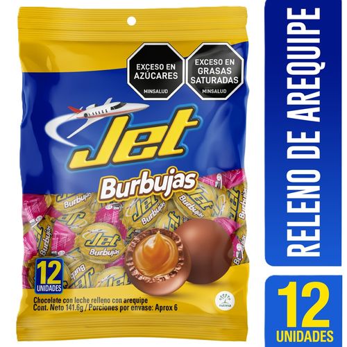 Chocolatina Jet Burbuja Arequipe - Bolsa x 12 Und 118g