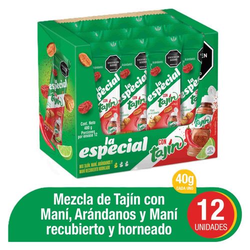Maní La Especial Tajín - Caja x 12 Und 40g