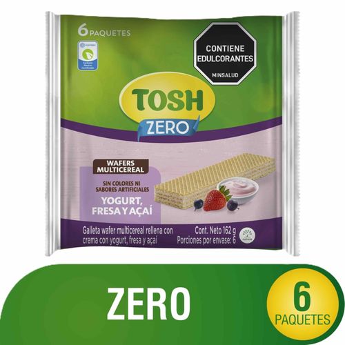 Galletas Tosh Wafer Yogurt Fresa Acai Bolsa X 6 Und 162 Gr Nutresa