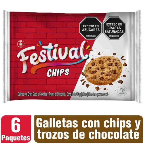Galletas Festival Chips 6 Paquete X 40 Gr Nutresa