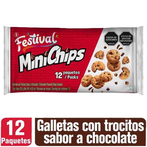 Galletas Festival Minichips Paquete X 12 Unidades Nutresa