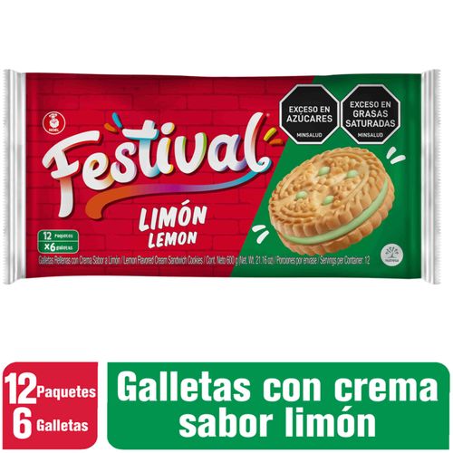 Galletas Festival Limón Bolsa X 12 Paquete X 6 Unidades Nutresa