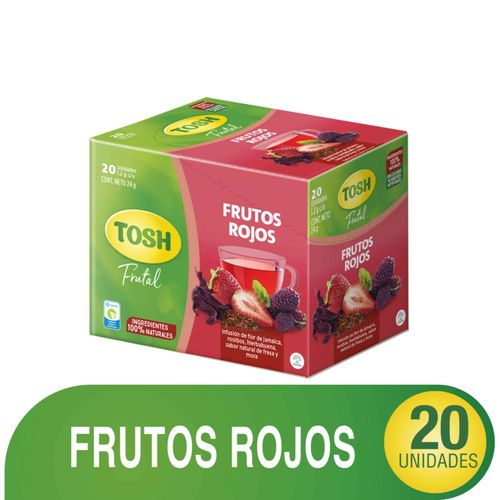 Galletas Infusión Tosh Caliente Frutos Rojos Bolsa X 20 Unidades 24 Gr Nutresa