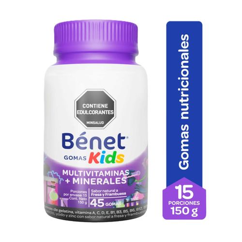 Gomas Benet Kids Multivitaminas Minerales Sin Azúcar 48 Unidades Nutresa