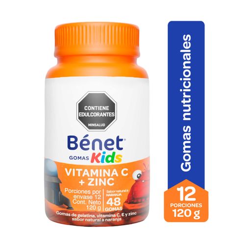 Gomas Benet Kids Vitamina Y Zinc Sin Azúcar 48 Und Nutresa