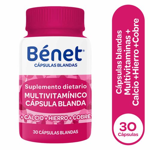 Suplemento Multivitamínico para Mujer Benet Frasco x 30 Cápsulas