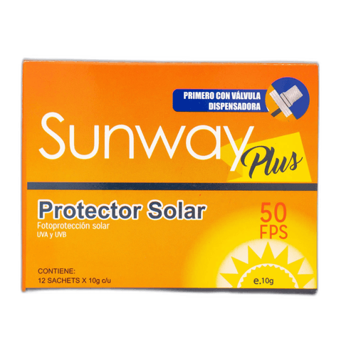 Protector Solar Sunway Plus SPF 50 Caja x 12 Sobres